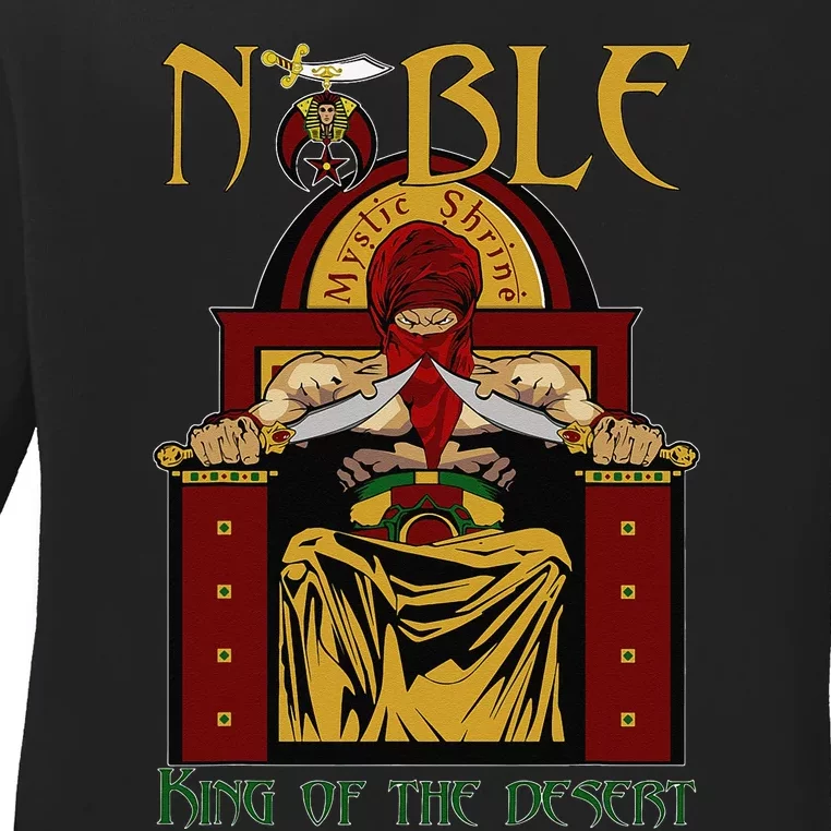 Noble Mystic Shrine King of the desert Shriner Father's Day Ladies Long Sleeve Shirt