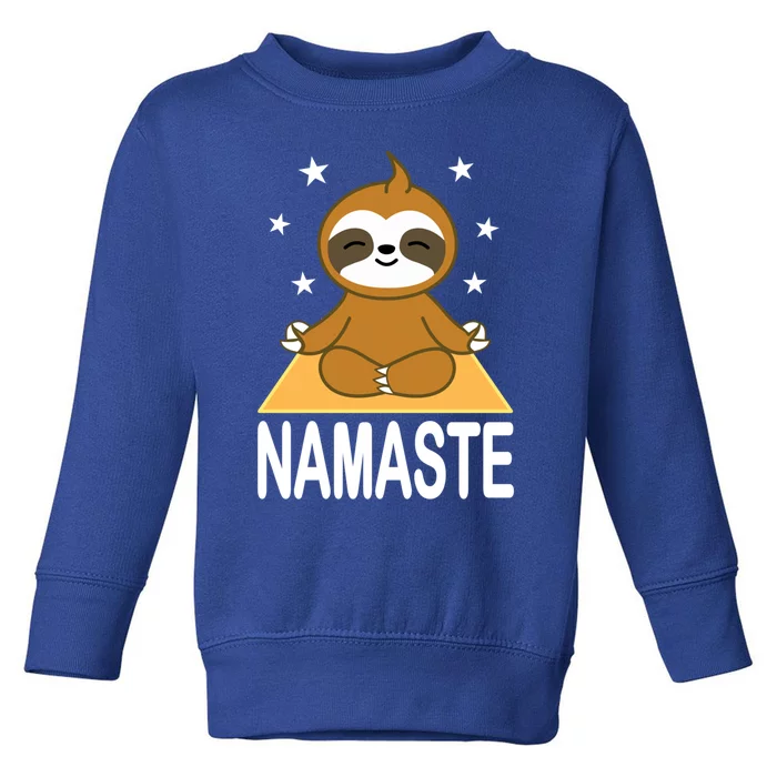 Namaste Meditating Sloth Yoga Namaste Gift Toddler Sweatshirt