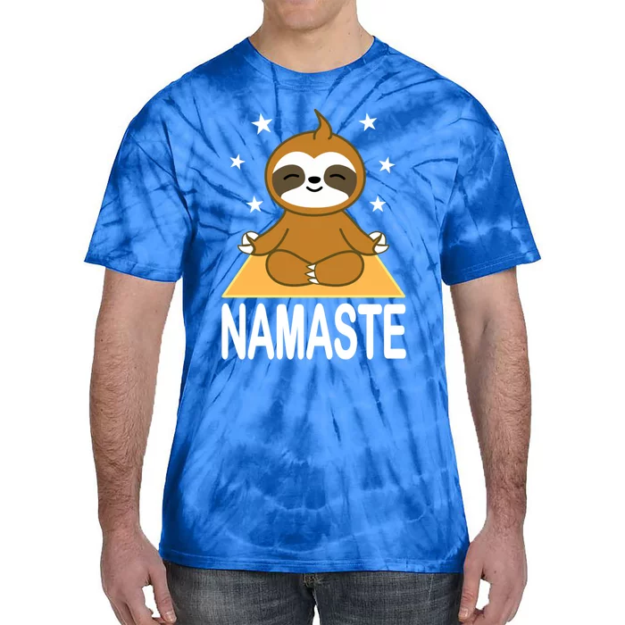 Namaste Meditating Sloth Yoga Namaste Gift Tie-Dye T-Shirt