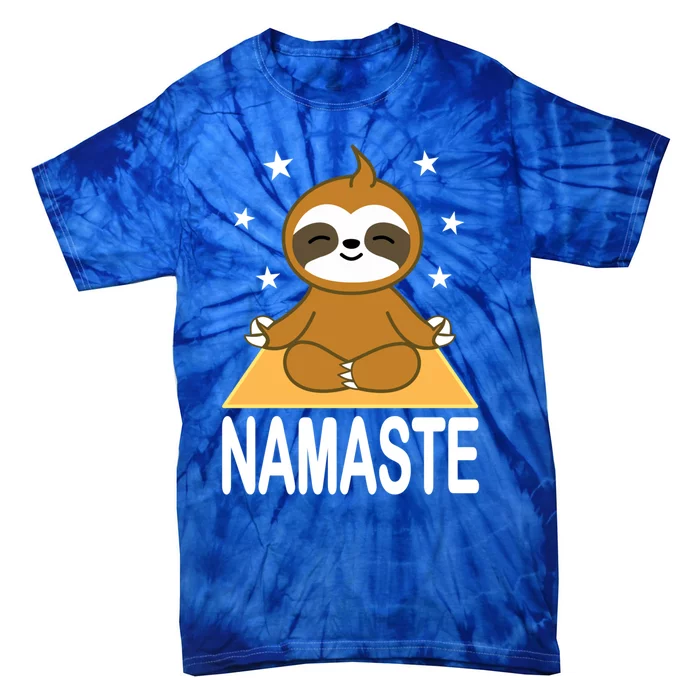 Namaste Meditating Sloth Yoga Namaste Gift Tie-Dye T-Shirt