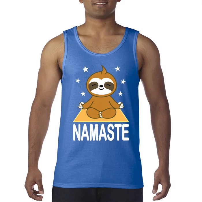 Namaste Meditating Sloth Yoga Namaste Gift Tank Top