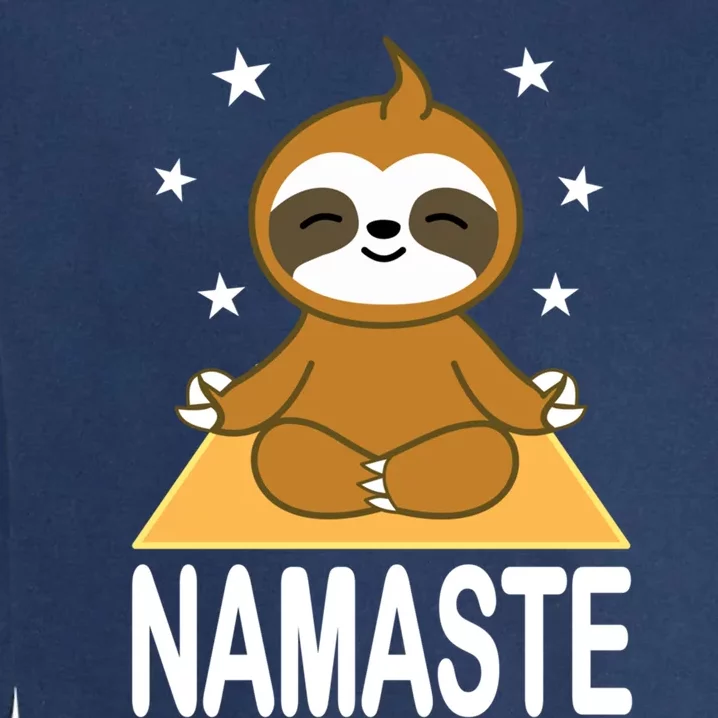 Namaste Meditating Sloth Yoga Namaste Gift Garment-Dyed Sweatshirt