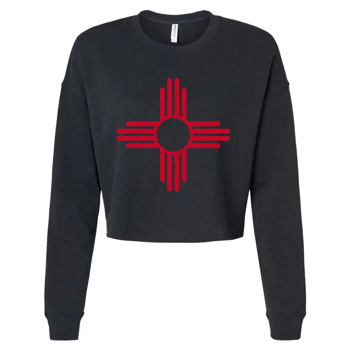 New Mexico State Flag Zia Sun Symbol Albuquerque Santa Fe Cropped Pullover Crew