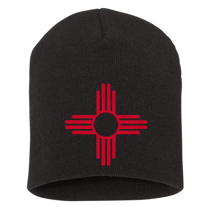 New Mexico State Flag Zia Sun Symbol Albuquerque Santa Fe Short Acrylic Beanie