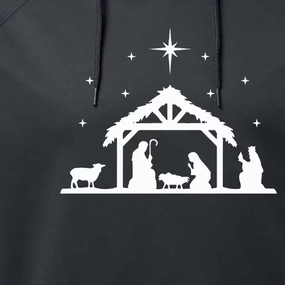 Nativity Manger Scene Baby Jesus Birth of Christ Christmas Performance Fleece Hoodie