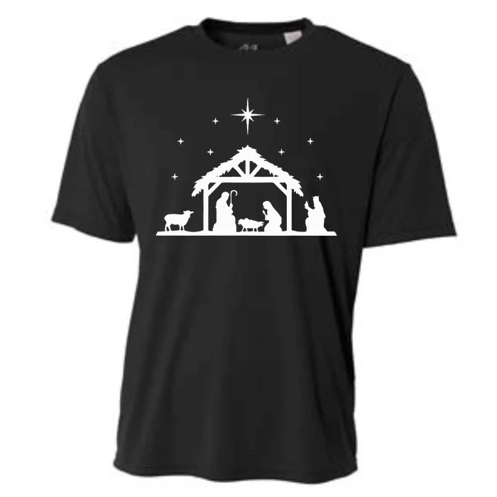 Nativity Manger Scene Baby Jesus Birth of Christ Christmas Cooling Performance Crew T-Shirt