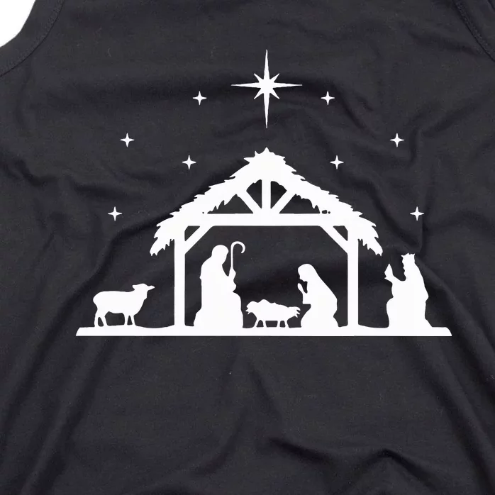 Nativity Manger Scene Baby Jesus Birth of Christ Christmas Tank Top