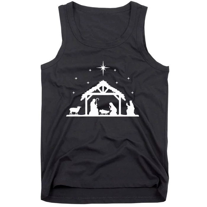 Nativity Manger Scene Baby Jesus Birth of Christ Christmas Tank Top