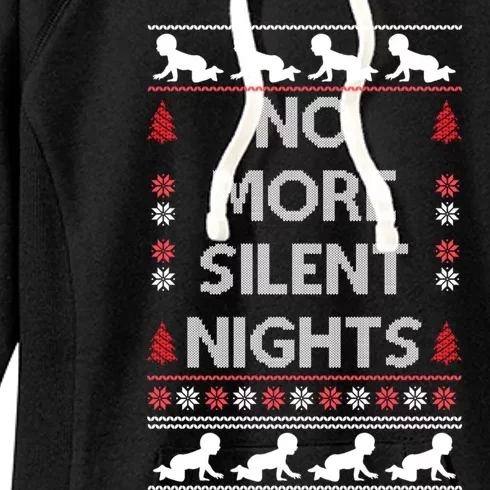 No More Silent Nights Baby Announcement Christmas Pregnancy Women's Fleece Hoodie