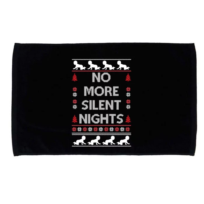 No More Silent Nights Baby Announcement Christmas Pregnancy Microfiber Hand Towel