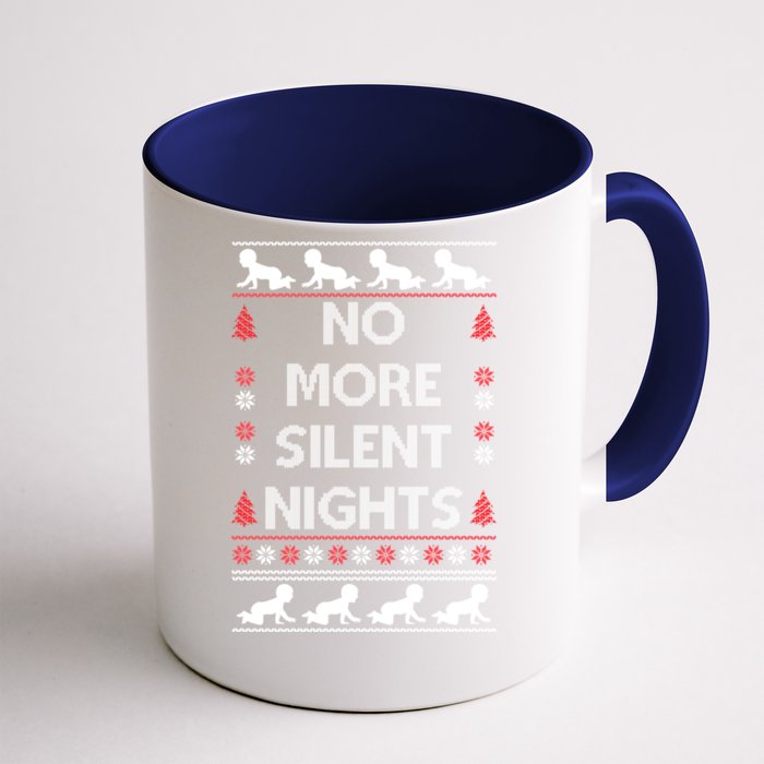 No More Silent Nights Baby Announcement Christmas Pregnancy Front & Back Coffee Mug