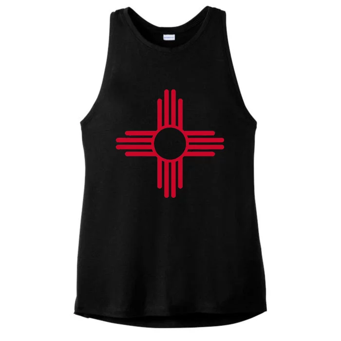 NEW MEXICO STATE FLAG ZIA SUN SYMBOL ALBUQUERQUE SANTA FE Ladies Tri-Blend Wicking Tank