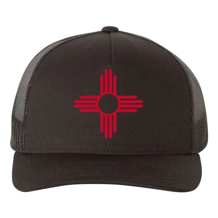 NEW MEXICO STATE FLAG ZIA SUN SYMBOL ALBUQUERQUE SANTA FE Yupoong Adult 5-Panel Trucker Hat