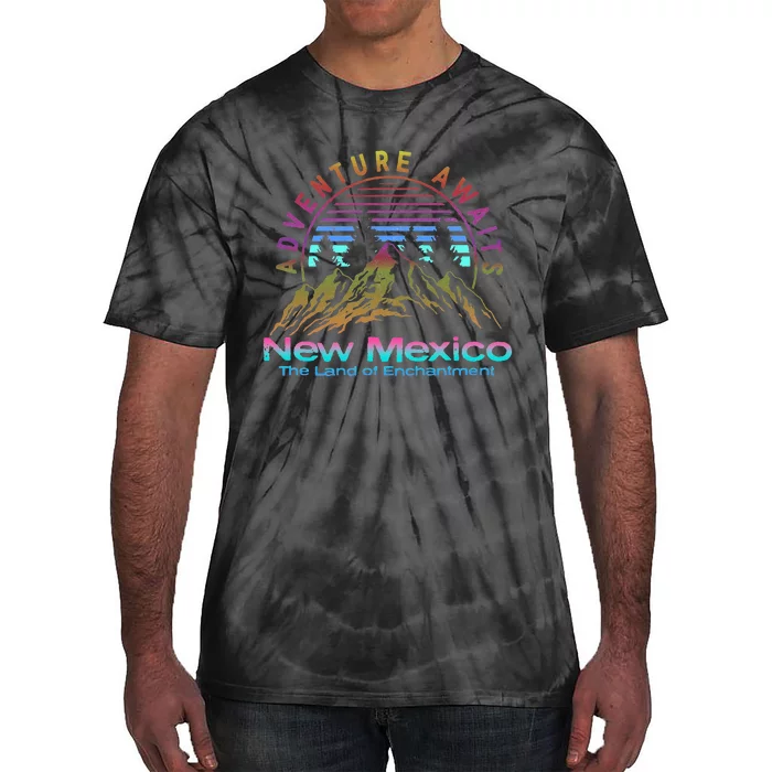 New Mexico State Retro Vintage Outdoors & NM Mountains Tie-Dye T-Shirt