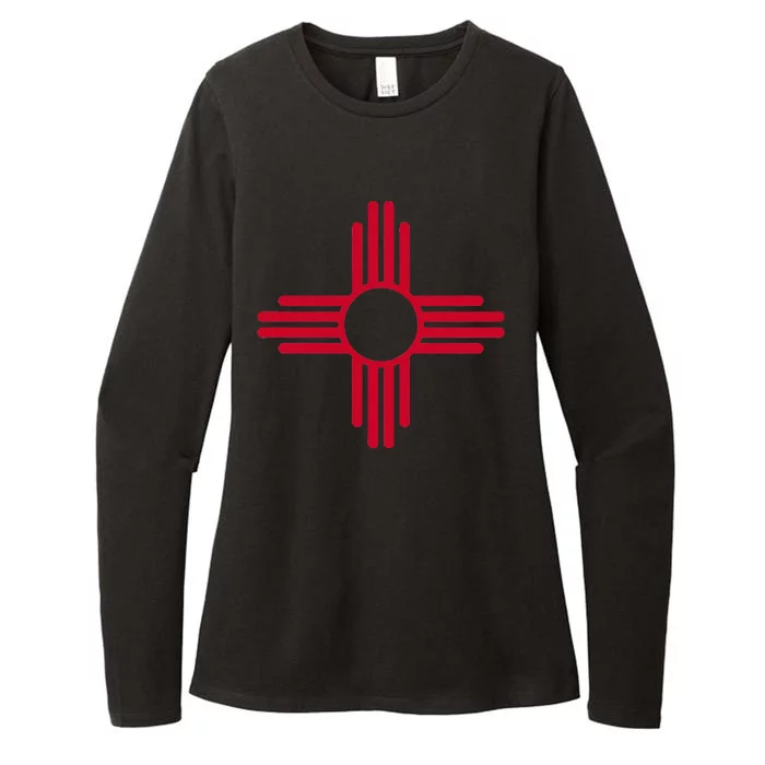 New Mexico State Flag Zia Sun Symbol Womens CVC Long Sleeve Shirt