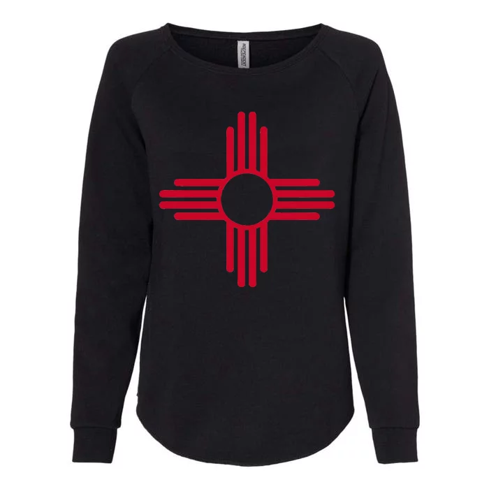 New Mexico State Flag Zia Sun Symbol Womens California Wash Sweatshirt