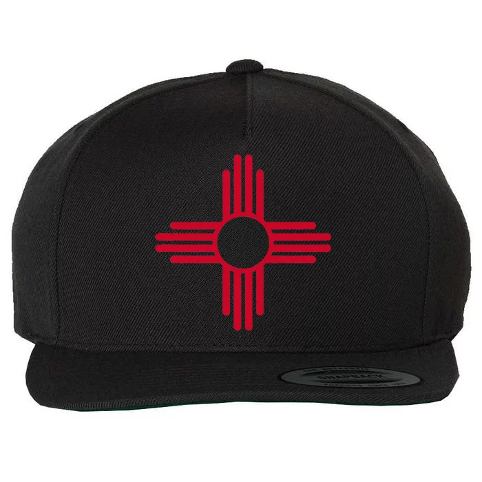 New Mexico State Flag Zia Sun Symbol Wool Snapback Cap