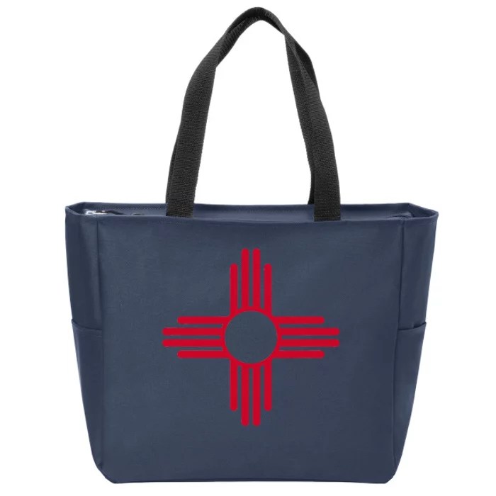 New Mexico State Flag Zia Sun Symbol Zip Tote Bag