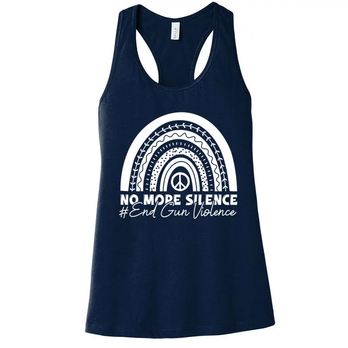 No More Silence End Gun Violence Awareness Day Wear Orange Women's Racerback Tank