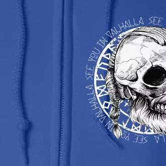 Nordic Mythology See You In Valhalla Viking Full Zip Hoodie