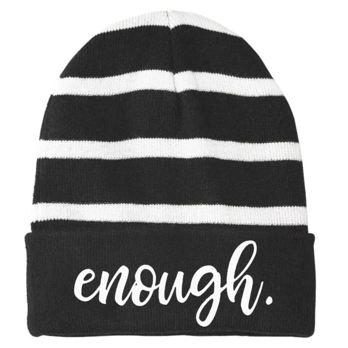 No More Silence End Gun Violence Enough Wear Orange Day Striped Beanie with Solid Band