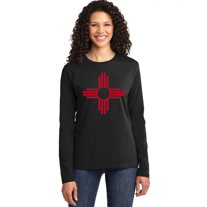 NEW MEXICO STATE FLAG ZIA SUN SYMBOL ALBUQUERQUE SANTA FE Ladies Long Sleeve Shirt