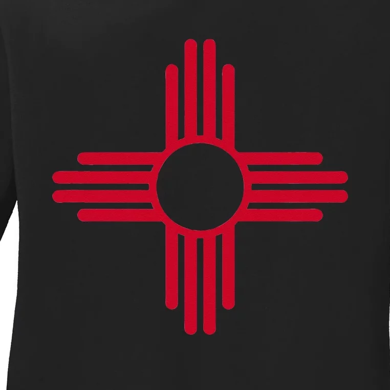 NEW MEXICO STATE FLAG ZIA SUN SYMBOL ALBUQUERQUE SANTA FE Ladies Long Sleeve Shirt