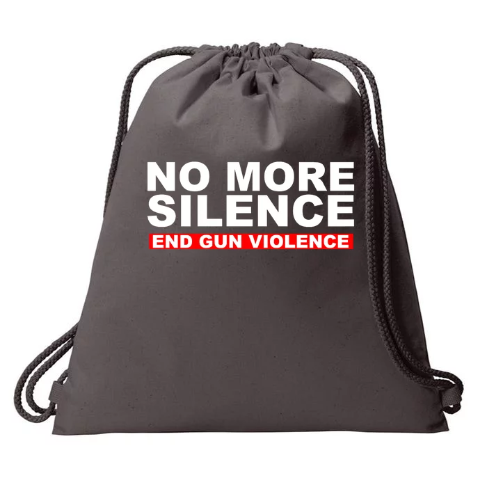 No More Silence End Gun Violence Anti Gun Drawstring Bag