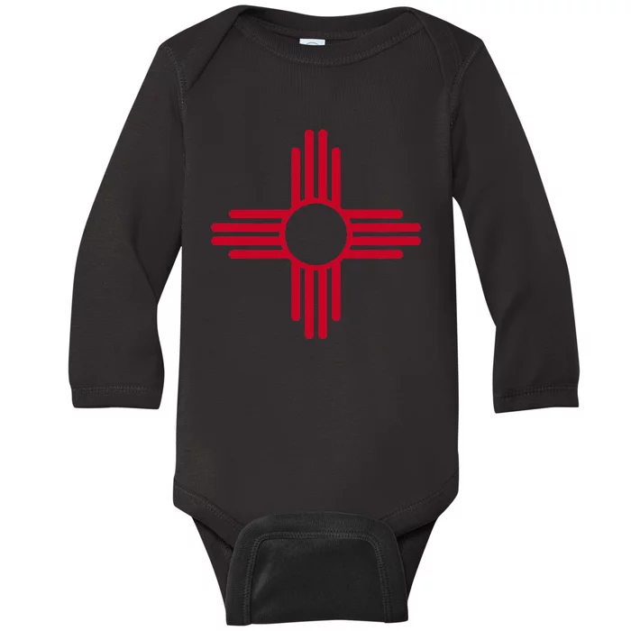 New Mexico State Flag Zia Sun Symbol Albuquerque Santa Fe Baby Long Sleeve Bodysuit