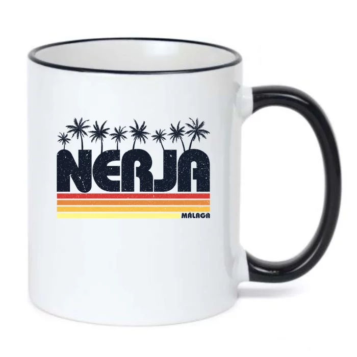 Nerja Malaga Spain Retro Tourism Gift Black Color Changing Mug