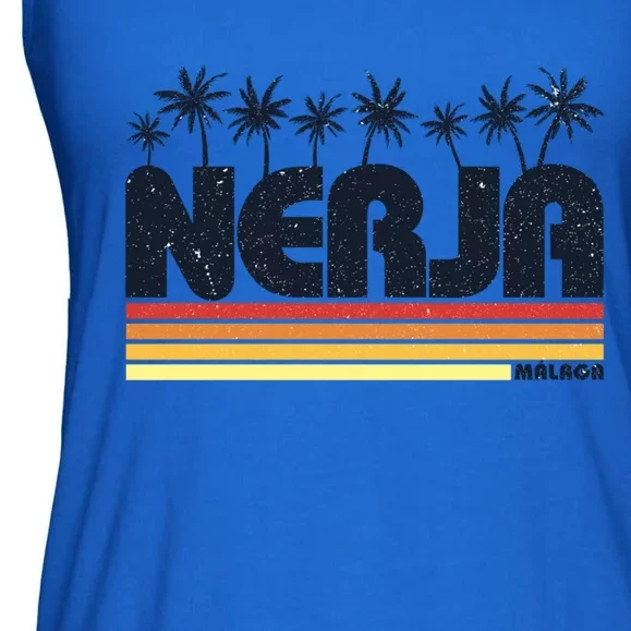 Nerja Malaga Spain Retro Tourism Gift Ladies Essential Flowy Tank