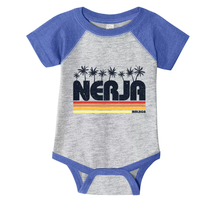 Nerja Malaga Spain Retro Tourism Gift Infant Baby Jersey Bodysuit