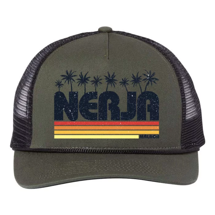 Nerja Malaga Spain Retro Tourism Gift Retro Rope Trucker Hat Cap