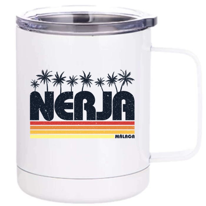 Nerja Malaga Spain Retro Tourism Gift Front & Back 12oz Stainless Steel Tumbler Cup