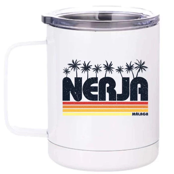 Nerja Malaga Spain Retro Tourism Gift Front & Back 12oz Stainless Steel Tumbler Cup