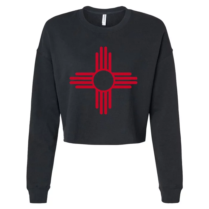 New Mexico State Flag Zia Sun Symbol Albuquerque Santa Fe Cropped Pullover Crew