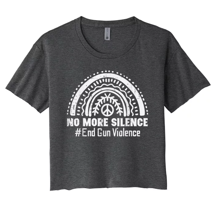 No More Silence End Gun Violence Awareness Month Orange Women's Crop Top Tee