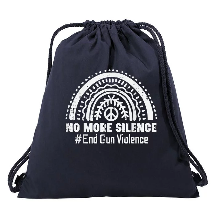 No More Silence End Gun Violence Awareness Month Orange Drawstring Bag