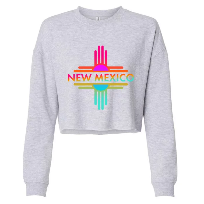 New Mexico State Zia Symbol Design Great Gift Cropped Pullover Crew