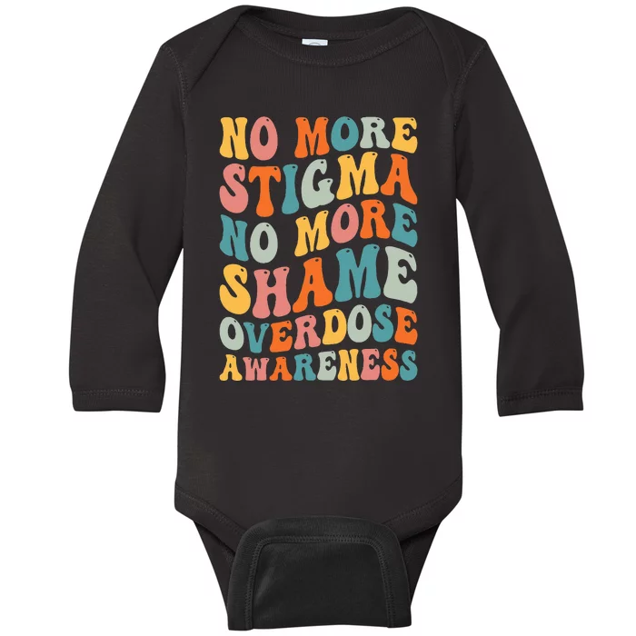 No More Stigma No More Shame Addiction Overdose Awareness Baby Long Sleeve Bodysuit