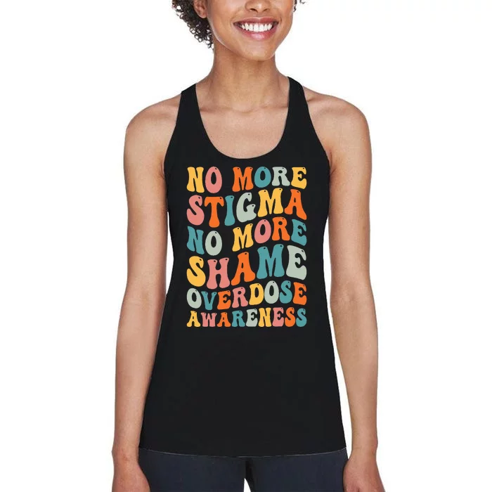 No More Stigma No More Shame Addiction Overdose Awareness Women's Racerback Tank