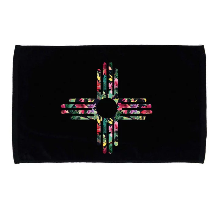 New Mexico State Zia Symbol Floral Print By Mcma Microfiber Hand Towel