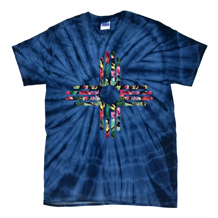 New Mexico State Zia Symbol Floral Print By Mcma Tie-Dye T-Shirt