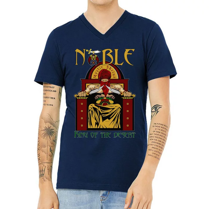 Noble Mystic Shrine King Of The Desert Shriner Fathers Day V-Neck T-Shirt