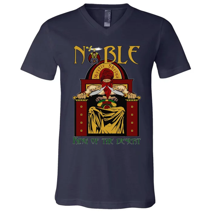 Noble Mystic Shrine King Of The Desert Shriner Fathers Day V-Neck T-Shirt