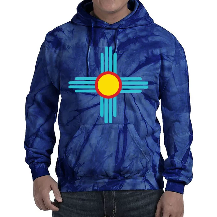 New Mexico State Zia Vintage Retromodern Design Tie Dye Hoodie