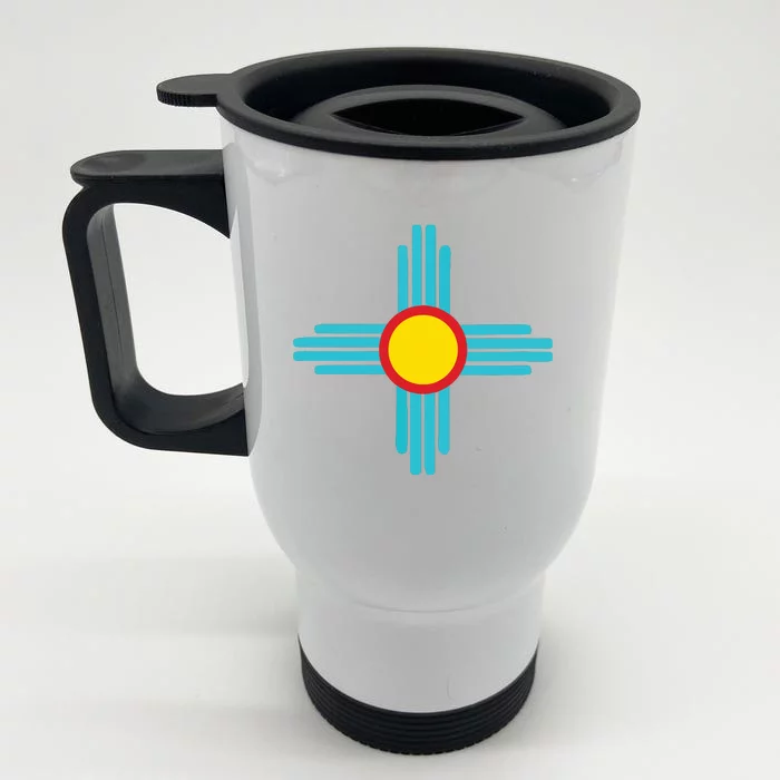 New Mexico State Zia Vintage Retromodern Design Front & Back Stainless Steel Travel Mug