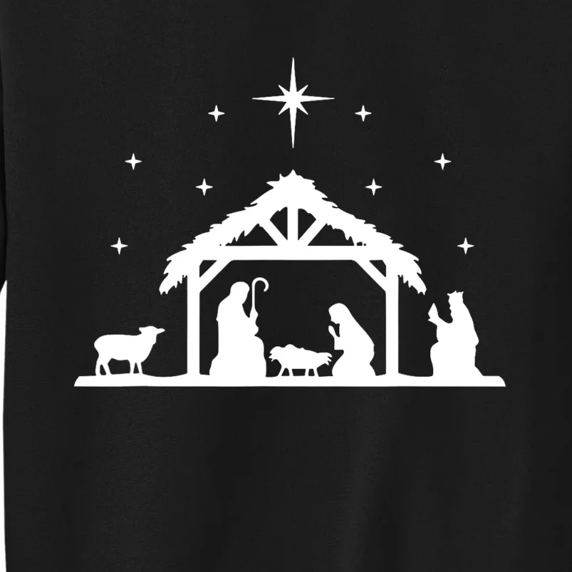 Nativity Manger Scene Baby Jesus Birth Of Christ Christmas Sweatshirt