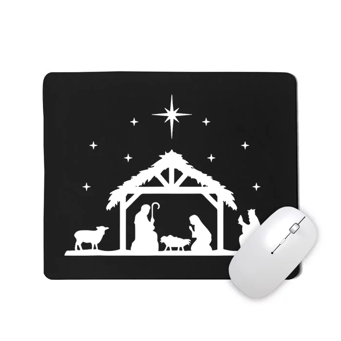 Nativity Manger Scene Baby Jesus Birth Of Christ Christmas Mousepad