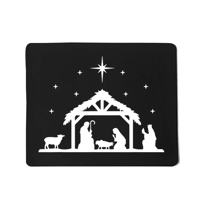 Nativity Manger Scene Baby Jesus Birth Of Christ Christmas Mousepad